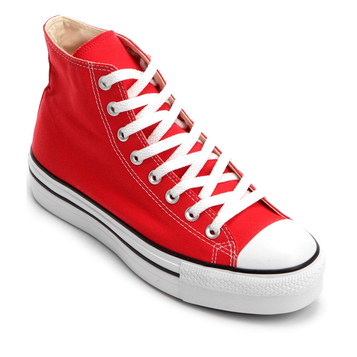 all star branco cano alto plataforma